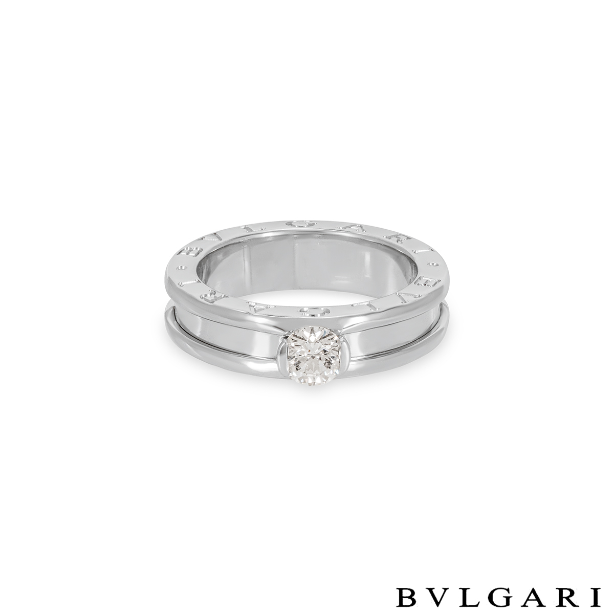 Bvlgari White Gold Diamond B.Zero1 Ring 0.35ct F/IF